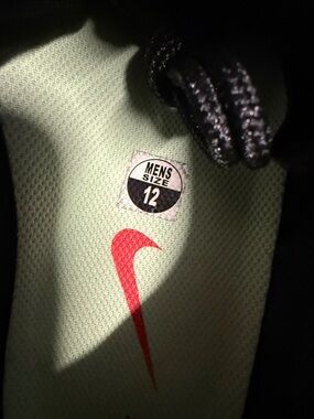 Nike Men’s Sneakers Black with Light Green Insole and Red Swoosh